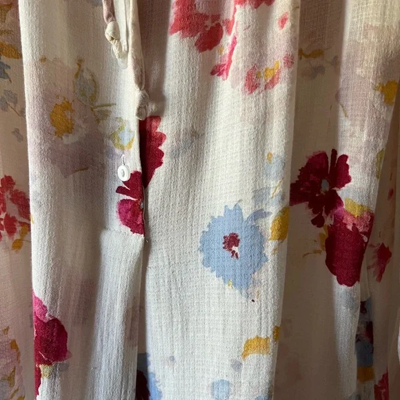 Lucky Brand Floral Lightweight Peasant Blouse Size S - Picture 9 of 9